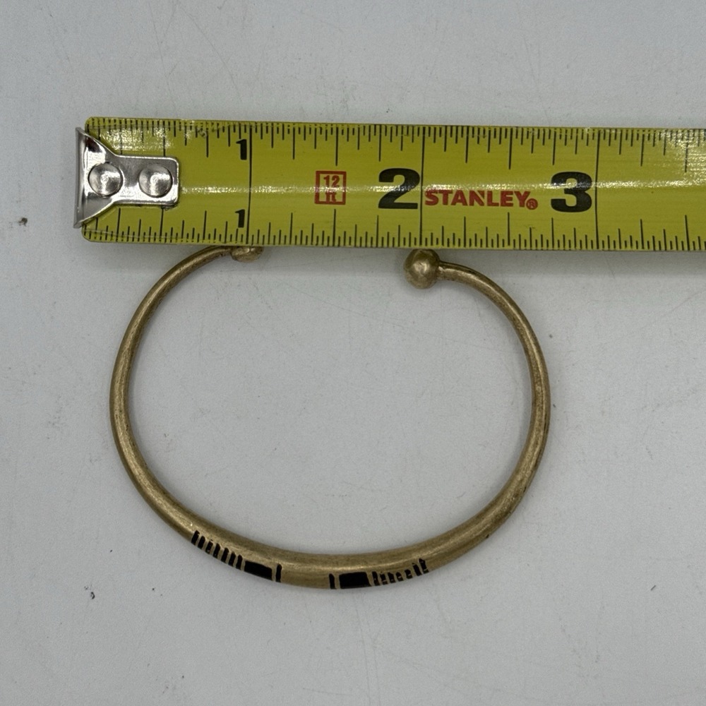 Tuareg Double Bar‎ Multiple Stripe Inlay Brass Bracelet - Picture 6 of 6